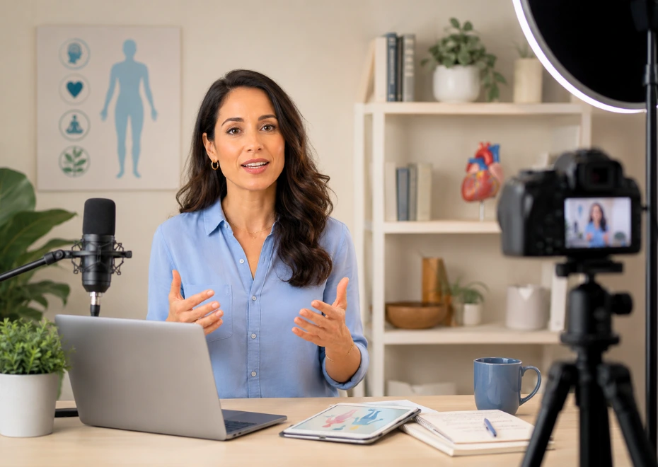 Dr. Max English creating health education content